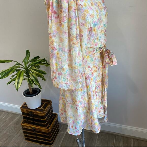 MINKPINK Elvire Floral Romantic Wrap Print Mini Dress Size X-Large - Picture 7 of 13